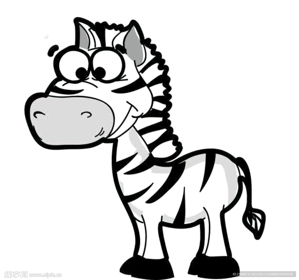 斑马 卡通 黑白 动物