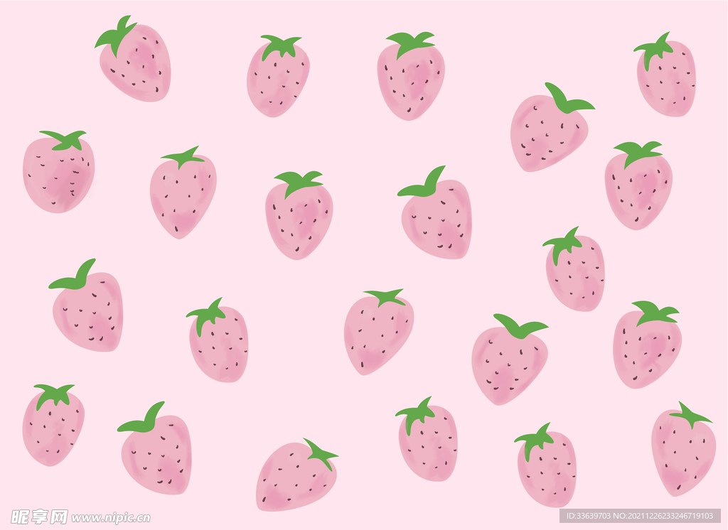 原创卡通手绘草莓插画