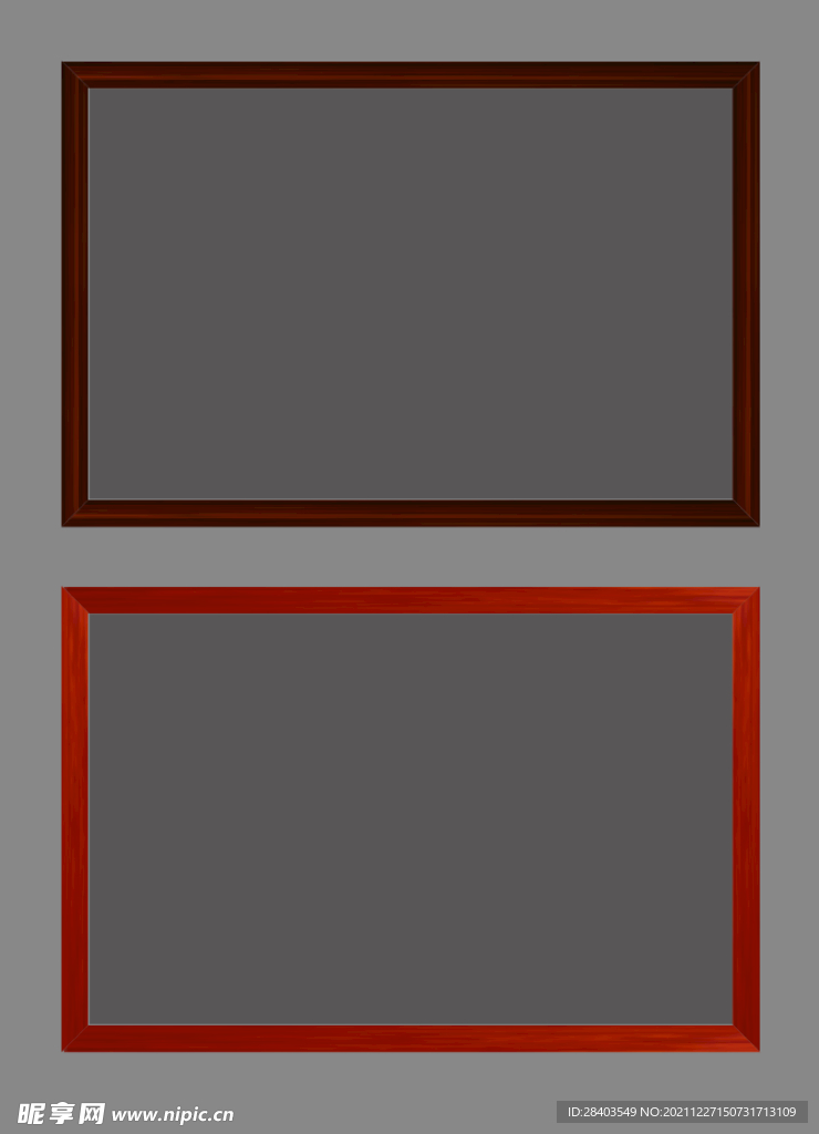 红色木纹边框