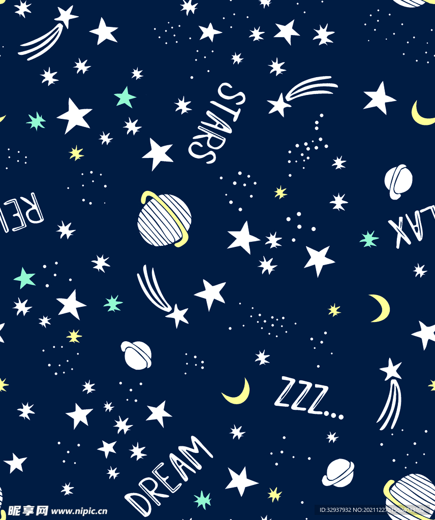 卡通星球数码印花