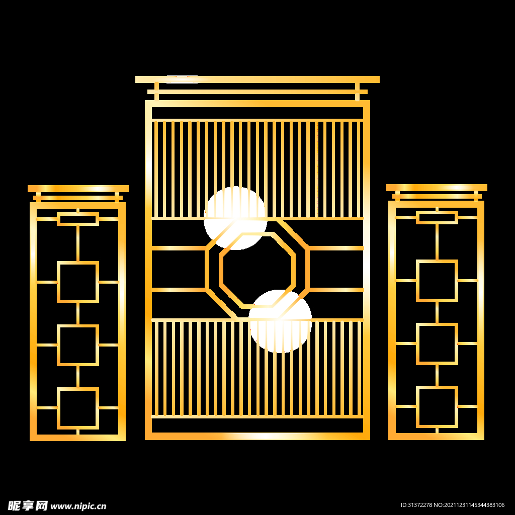  金色城市剪影素材图片 