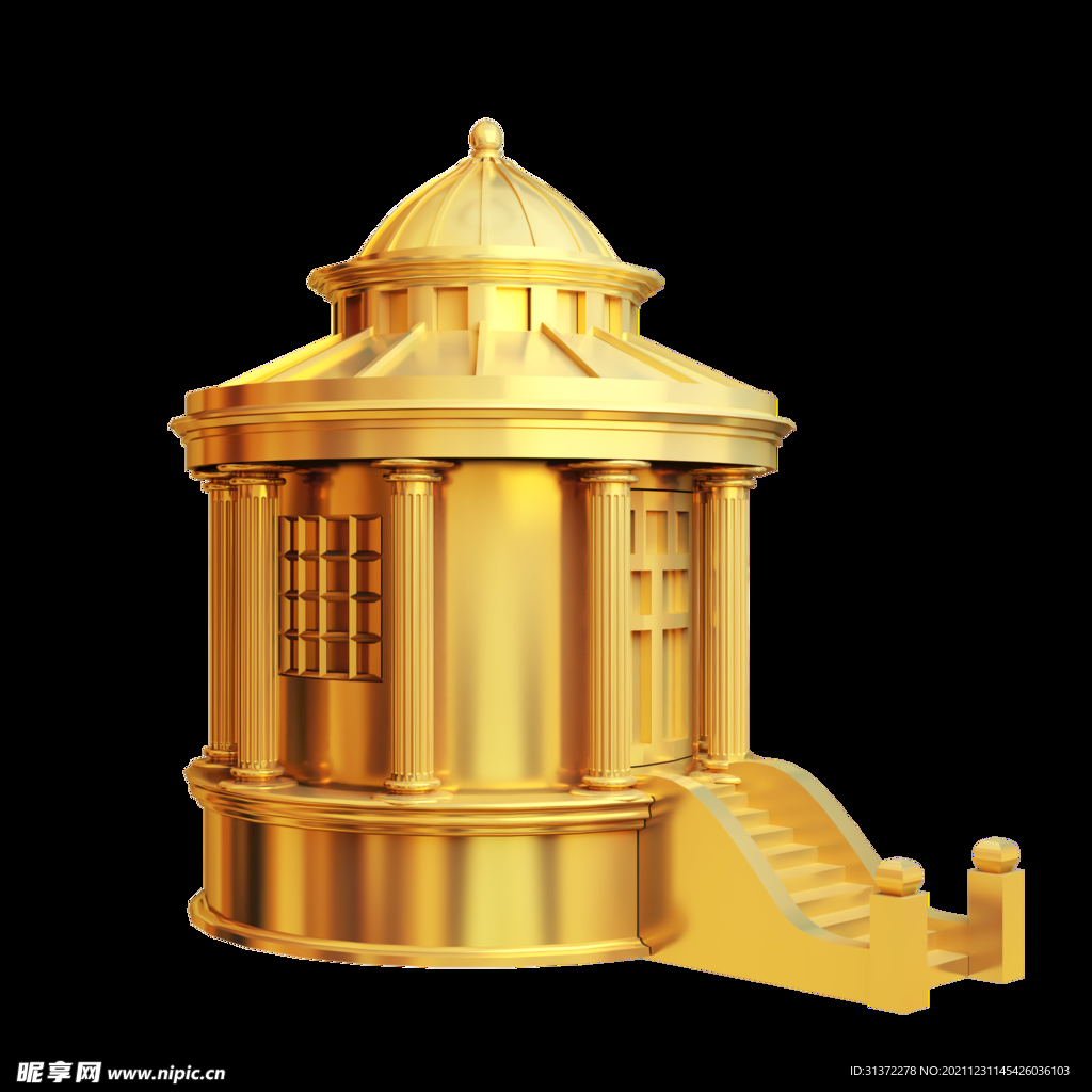  金色城市剪影素材图片 