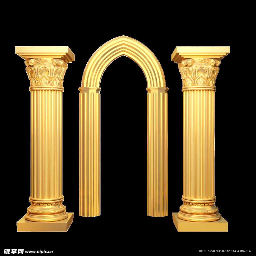  金色城市剪影素材图片 