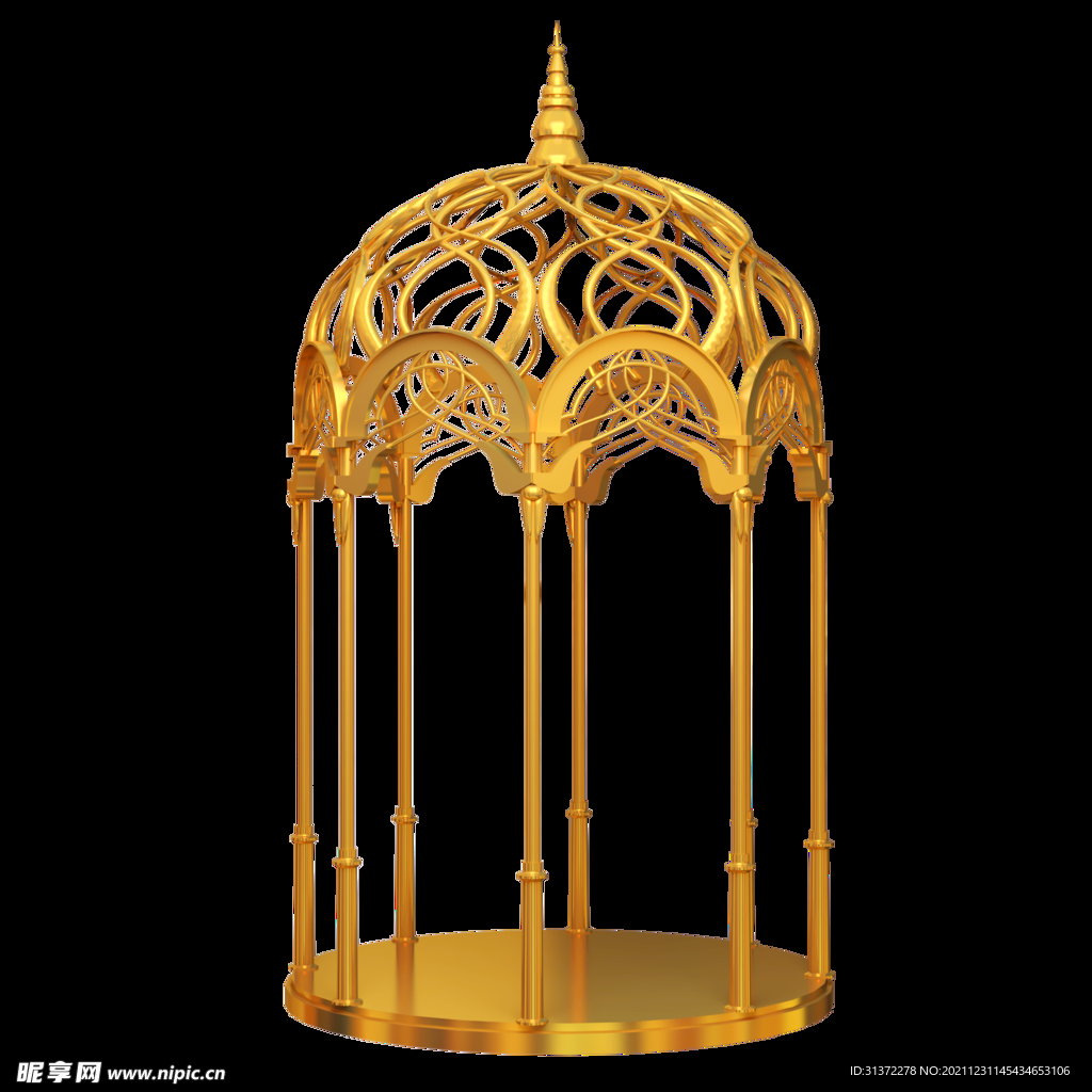 金色城市剪影素材图片 