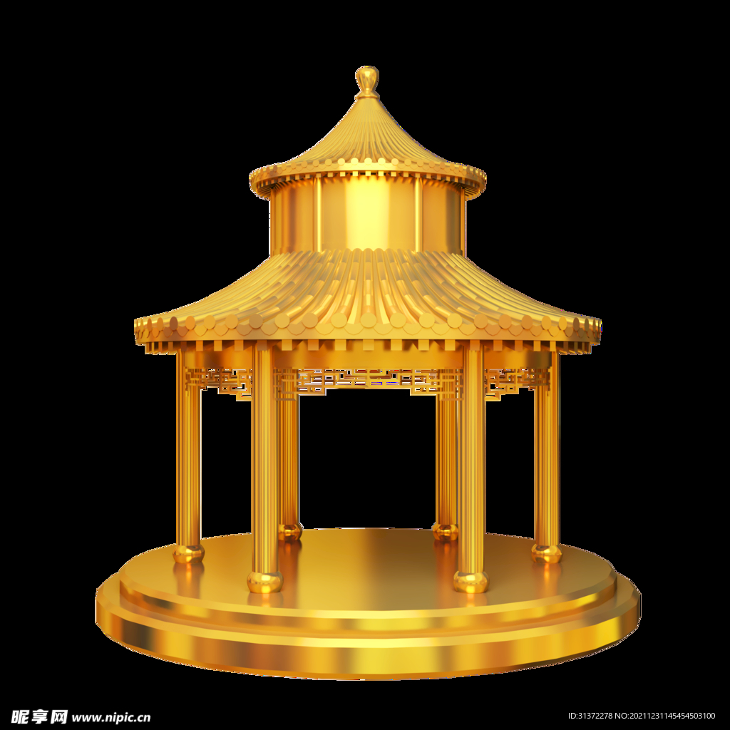 金色城市剪影素材图片 