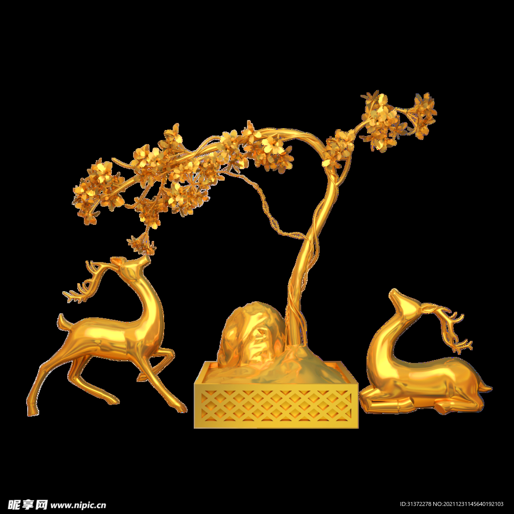  金色城市剪影素材图片 