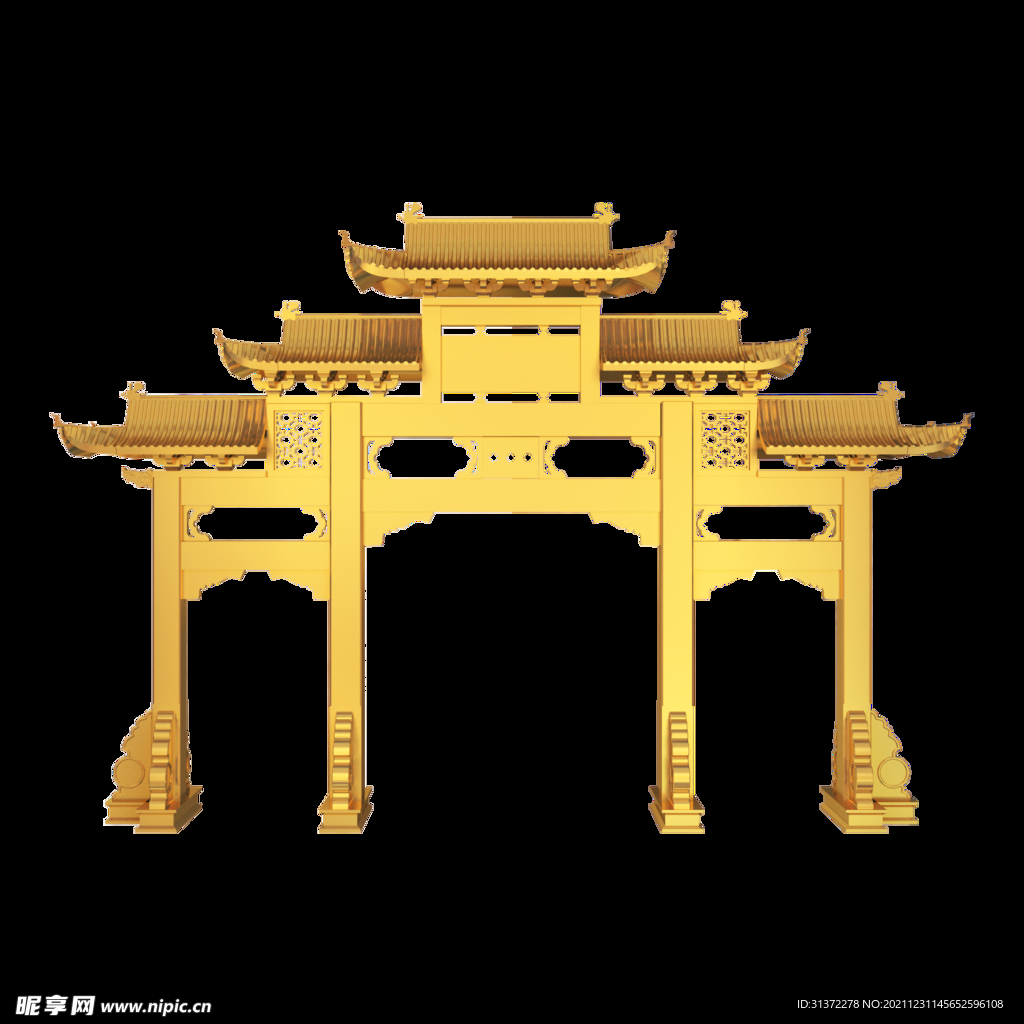  金色城市剪影素材图片 