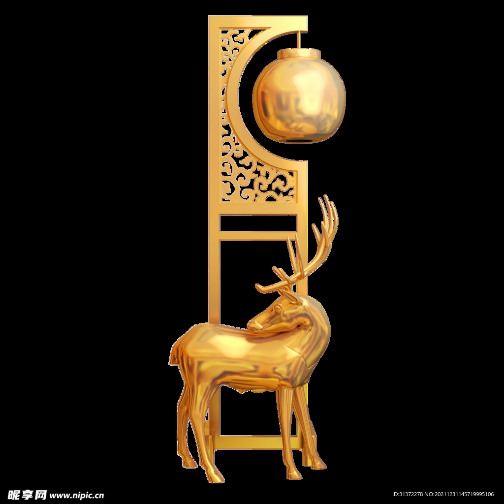 金色城市剪影素材图片 