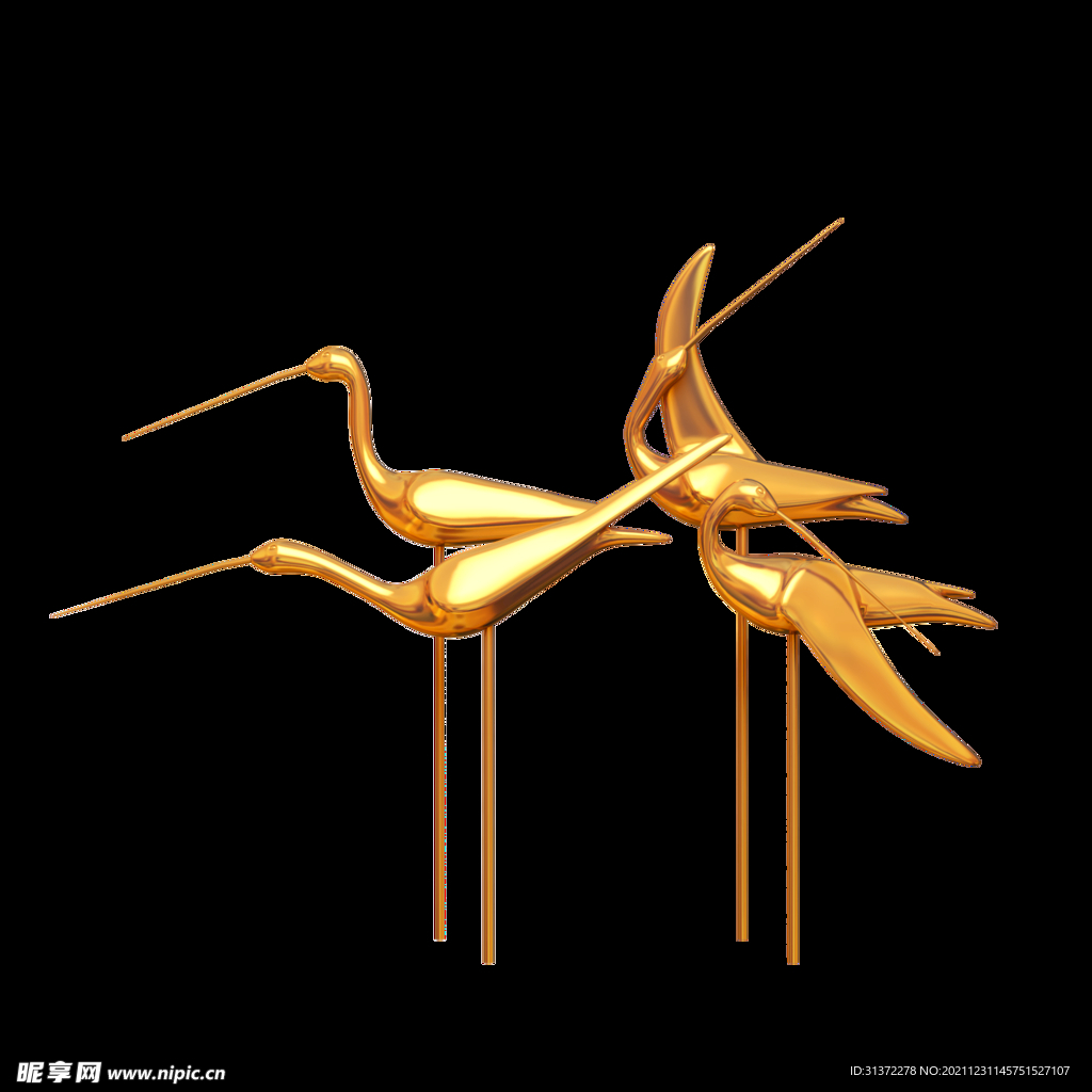 金色城市剪影素材图片 