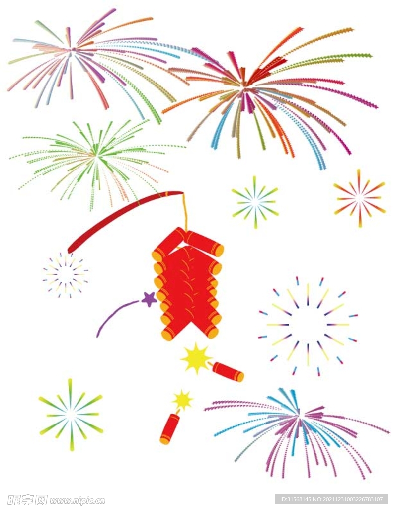 卡通烟花爆竹
