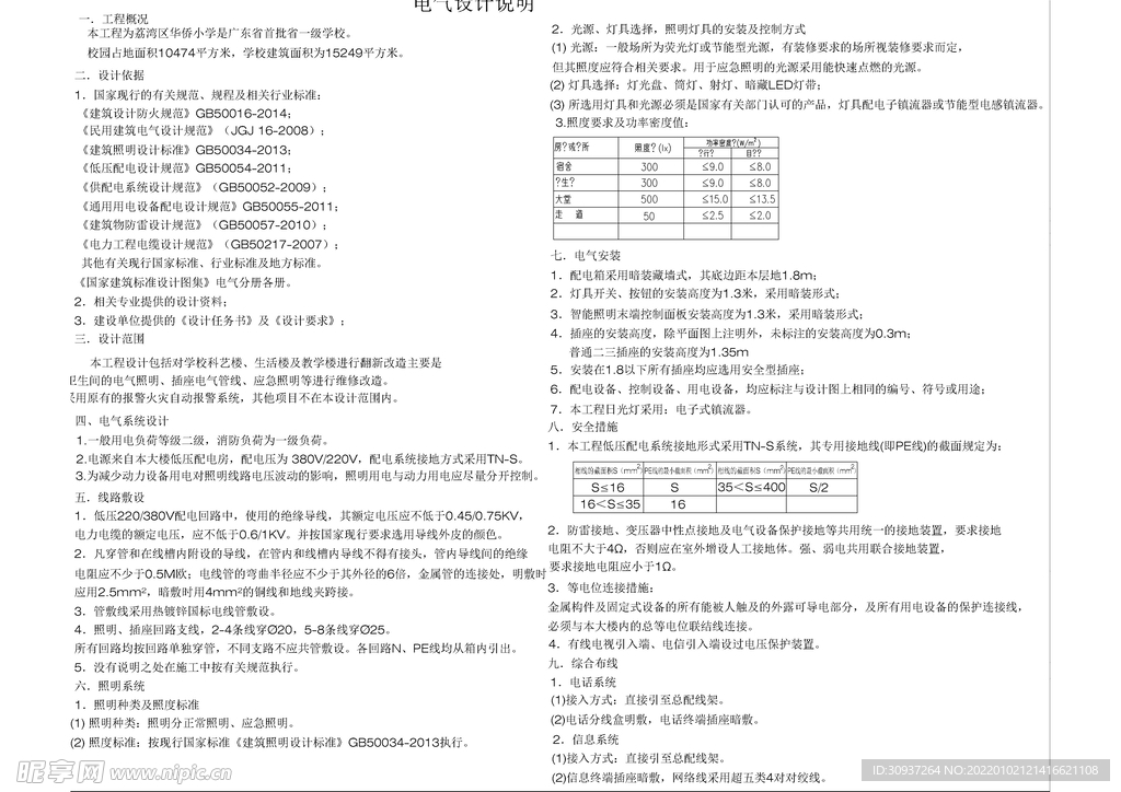 电气通用目录说明