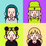 变装女孩卡通形象