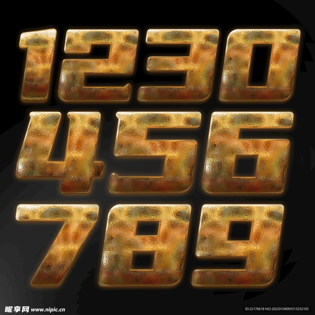 金色数字 立体字 样机 