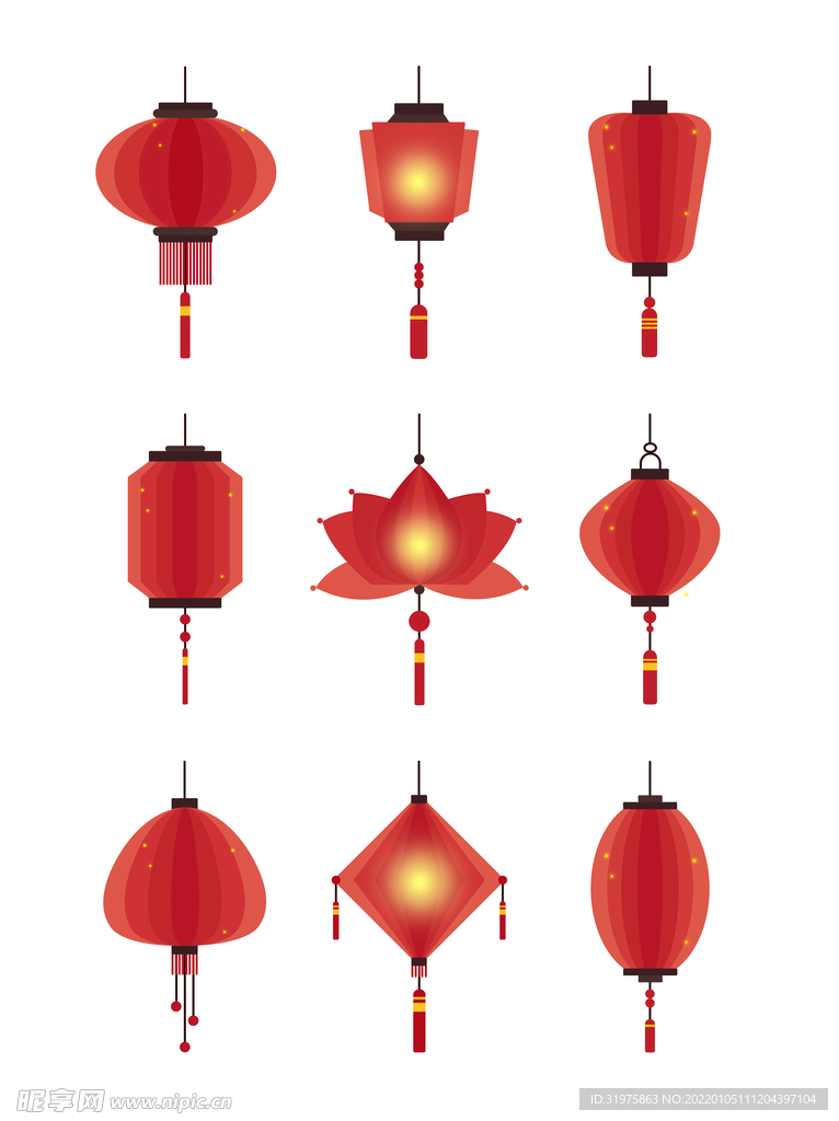 传统中国风新年大红色喜庆灯笼