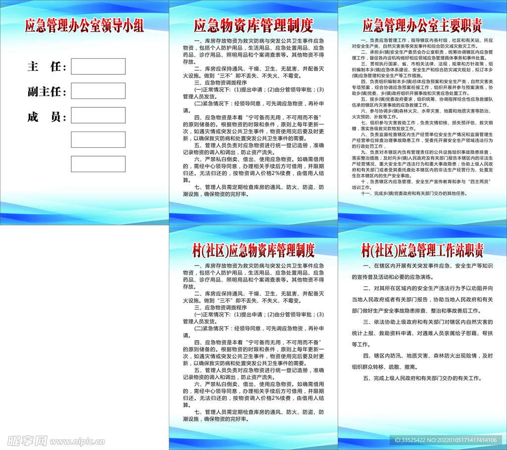 应急管理制度牌