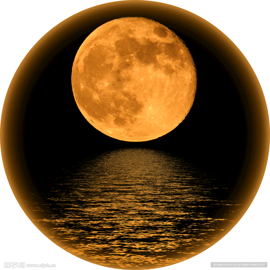 金色月亮圆形装饰画