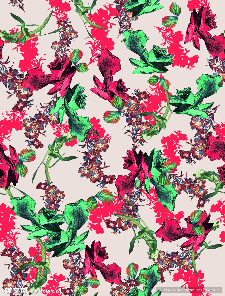 花朵  数码印花