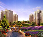 房地产很多花园林木地报纸广告图