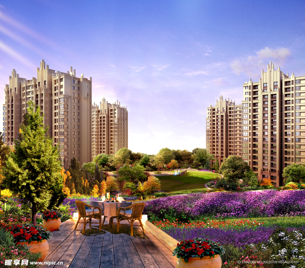 房地产很多花园林木地报纸广告图