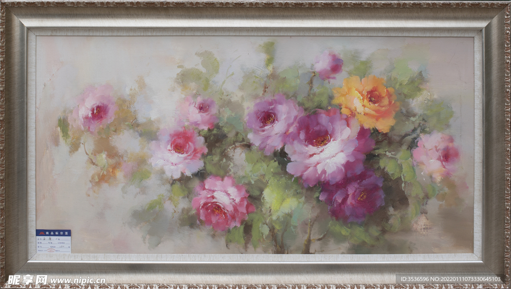 牡丹油画高清大图 