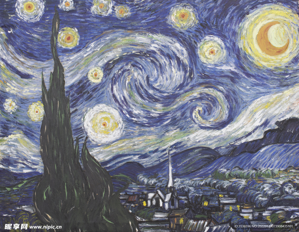 油画星空超高清大图