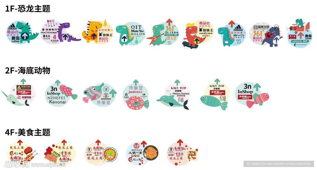 恐龙主题海底世界主题性异型地贴