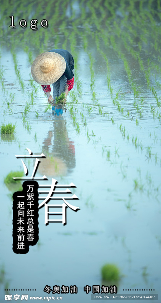 2022立春节气 稻田播种春天