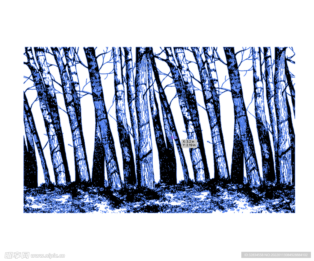 树林线稿