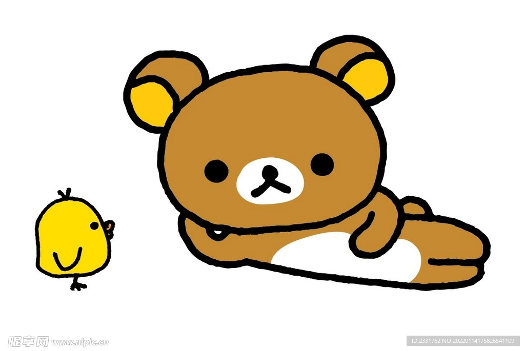 小鸡小熊矢量图