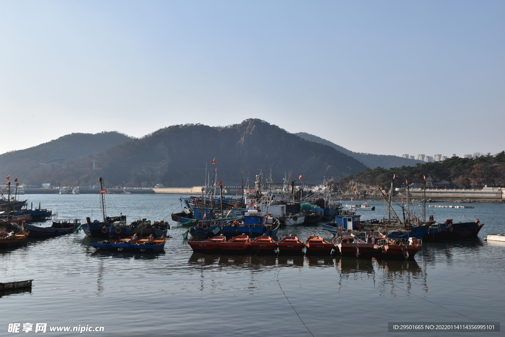 大连渔人码头港口渔船海港海湾