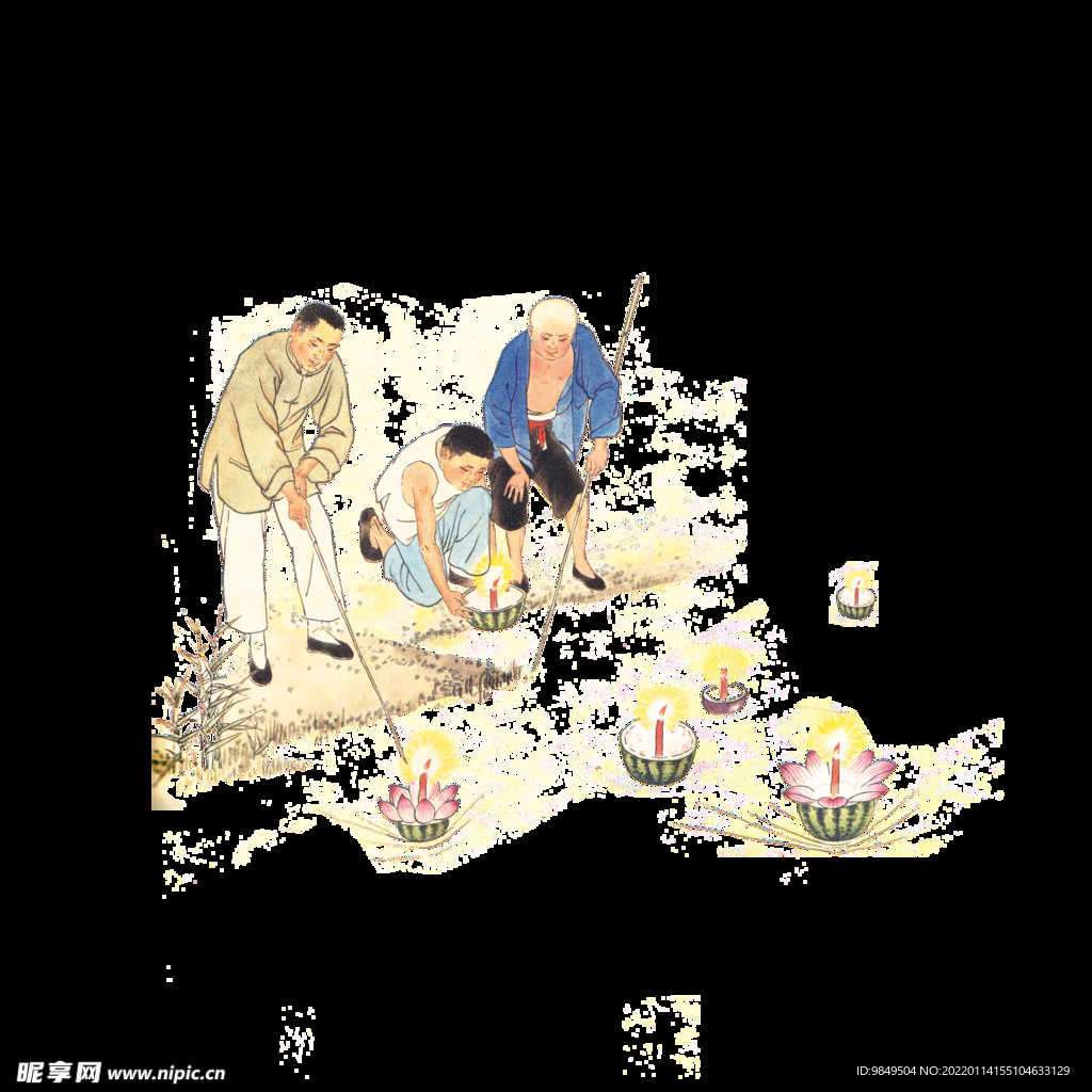  传统文化PNG  传统手工 