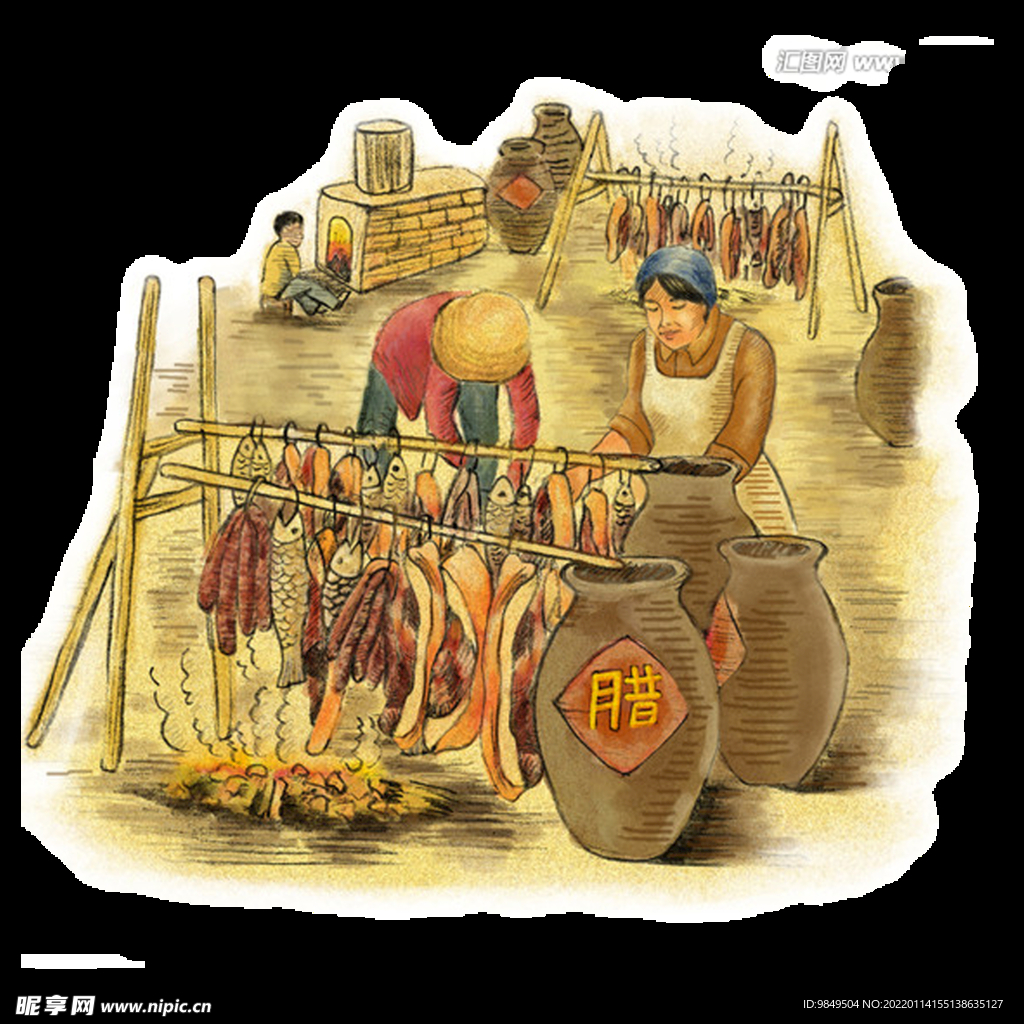  传统文化PNG  传统手工 