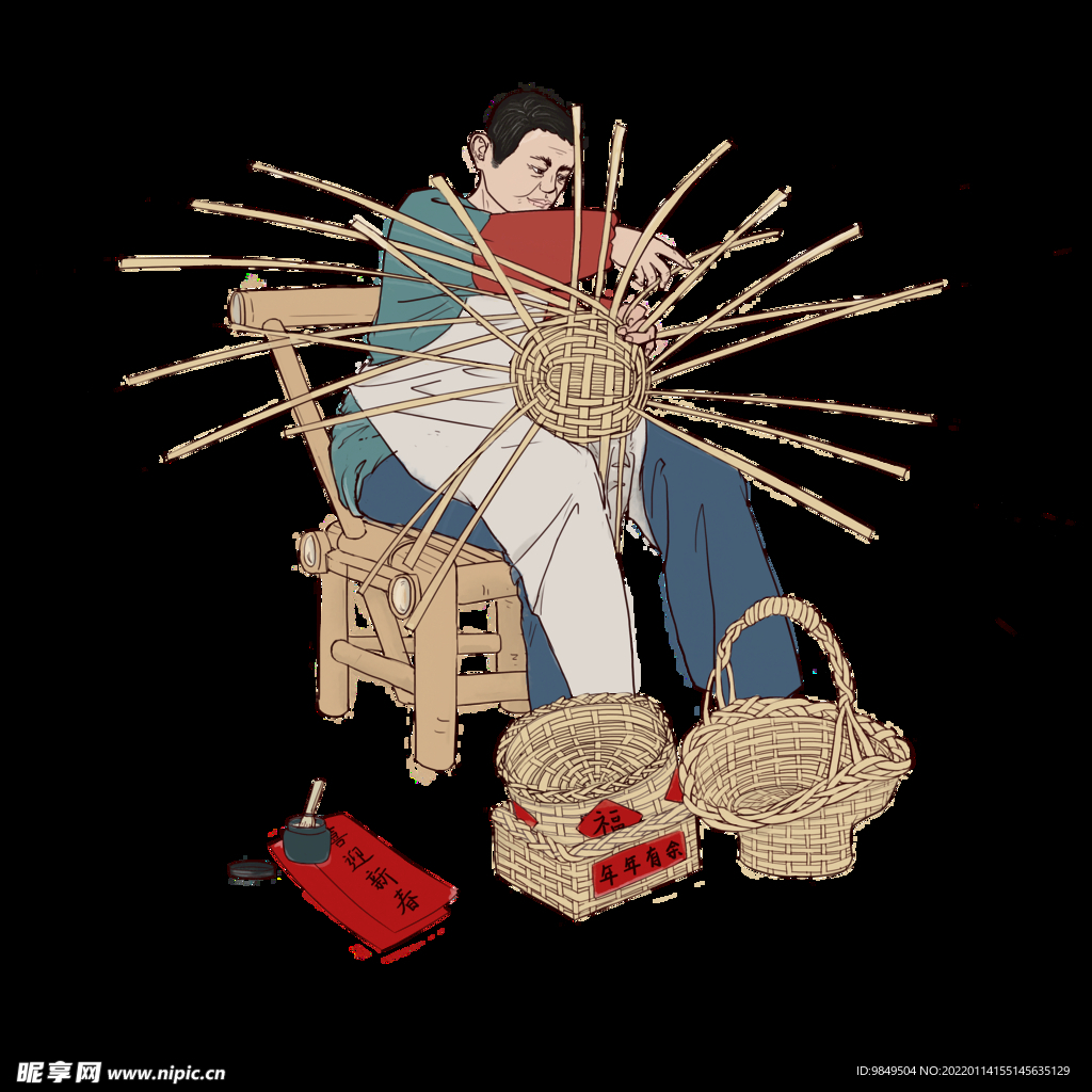  传统文化PNG  传统手工 