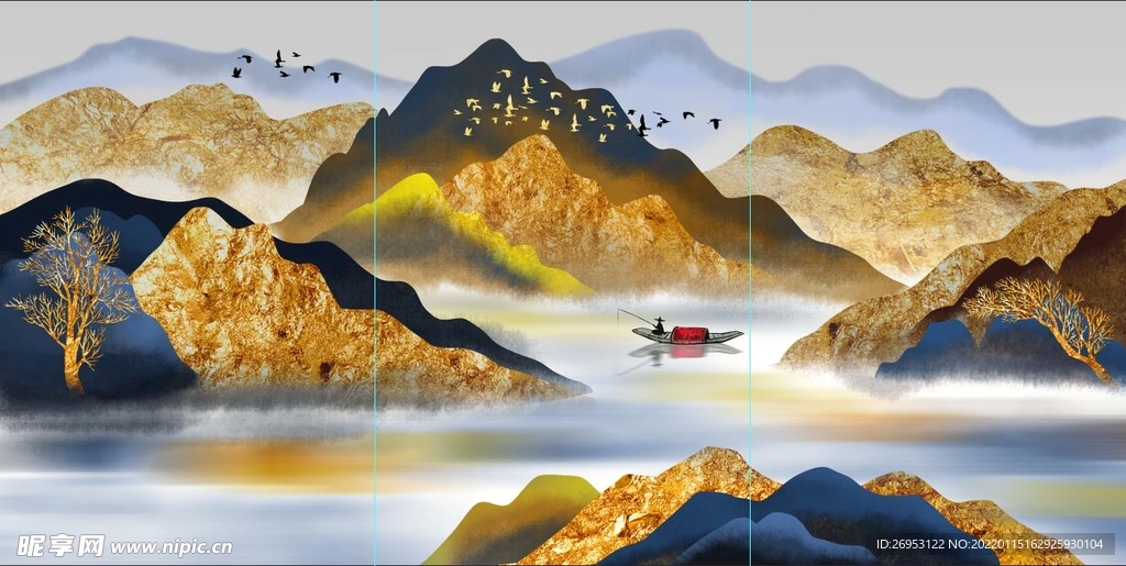 中式金色装饰画