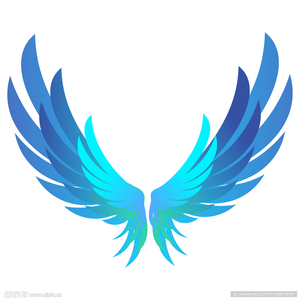 蓝色渐变翅膀