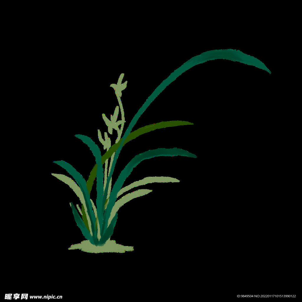 水墨兰花PNG  