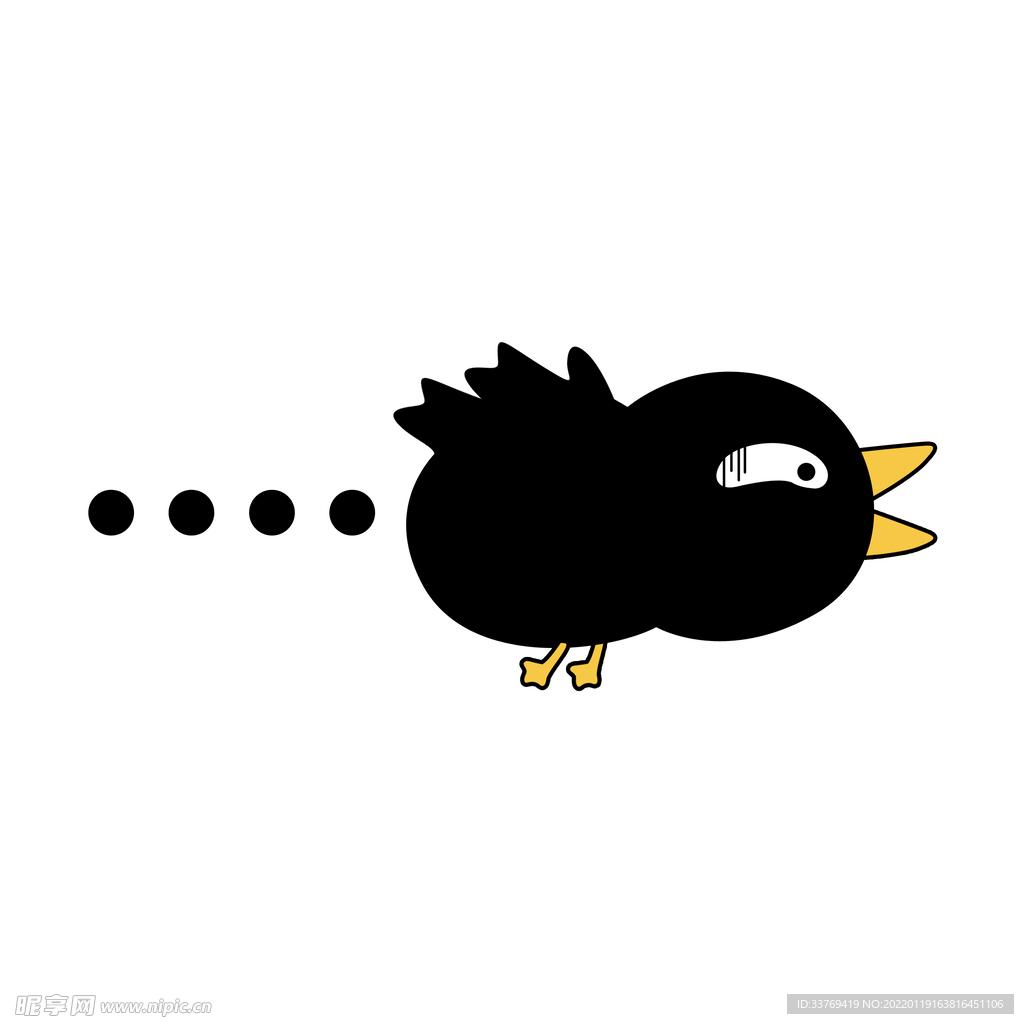 卡通黑色乌鸦
