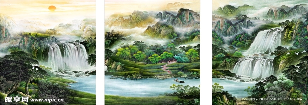 山水画 高清 背景 水墨画