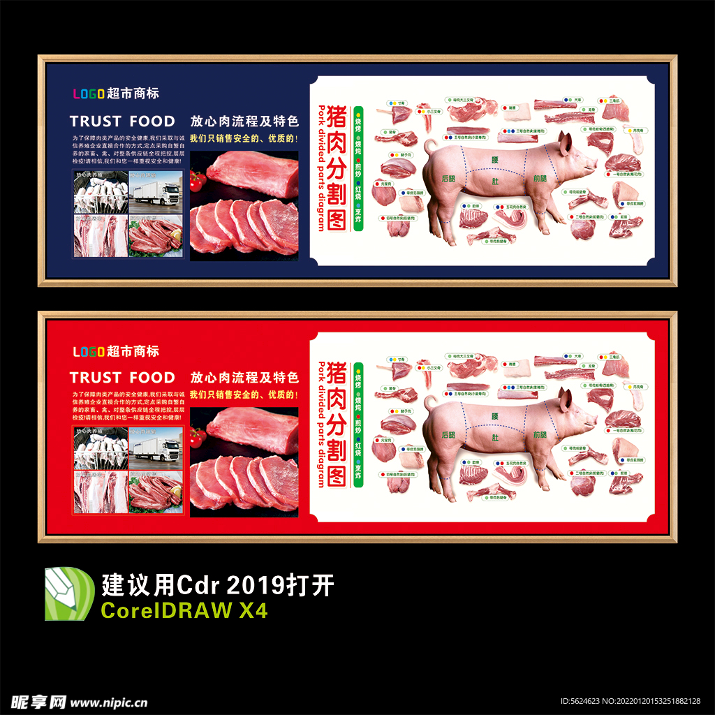 猪肉分割图