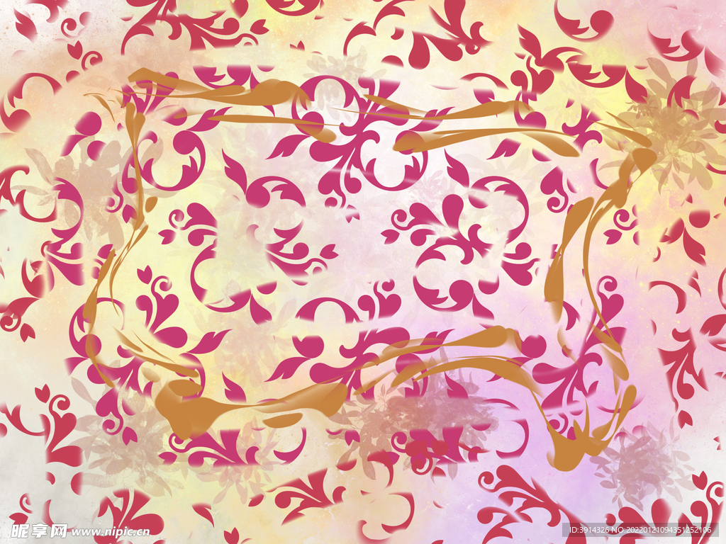 底纹花纹花框炫彩底色PSD分层