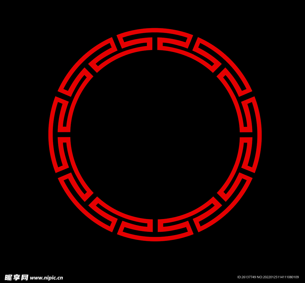 圆形花纹回字纹