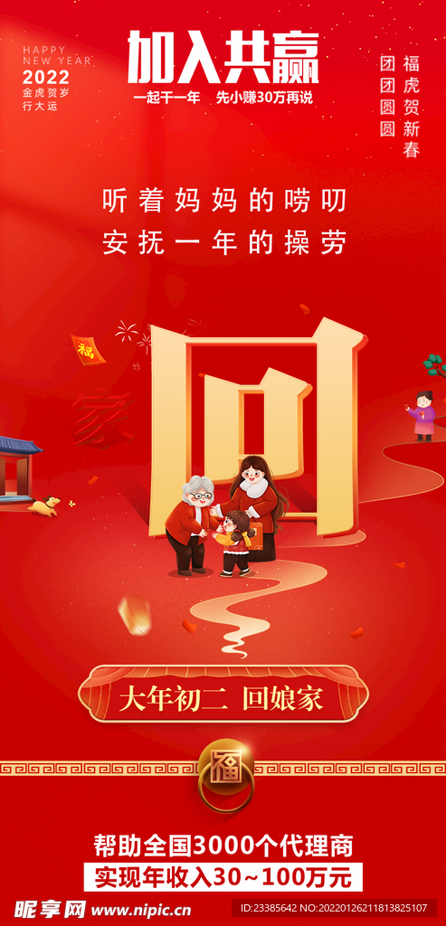 新年海报头图大年初二回娘家
