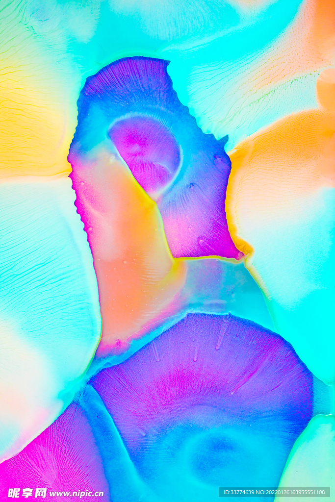 颜色多彩的流动的颜料