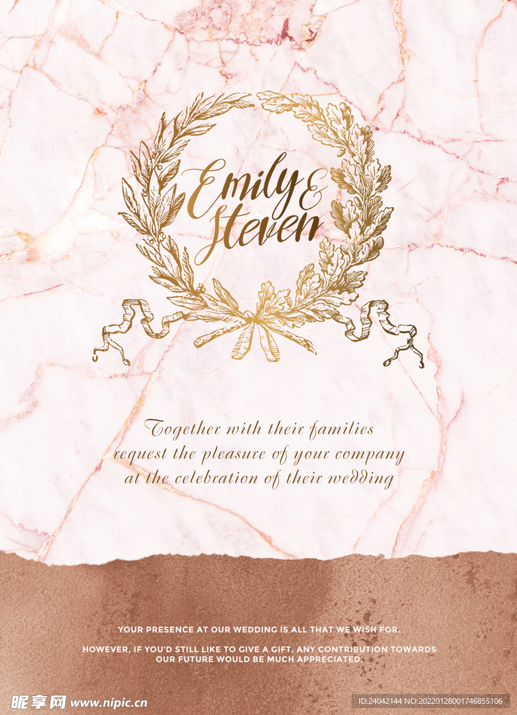 粉色香槟大理石背景