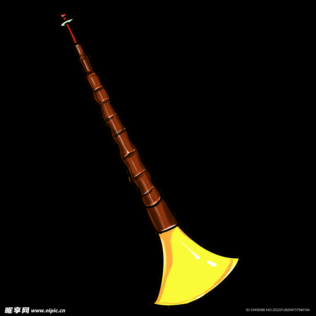 手绘黄色唢呐