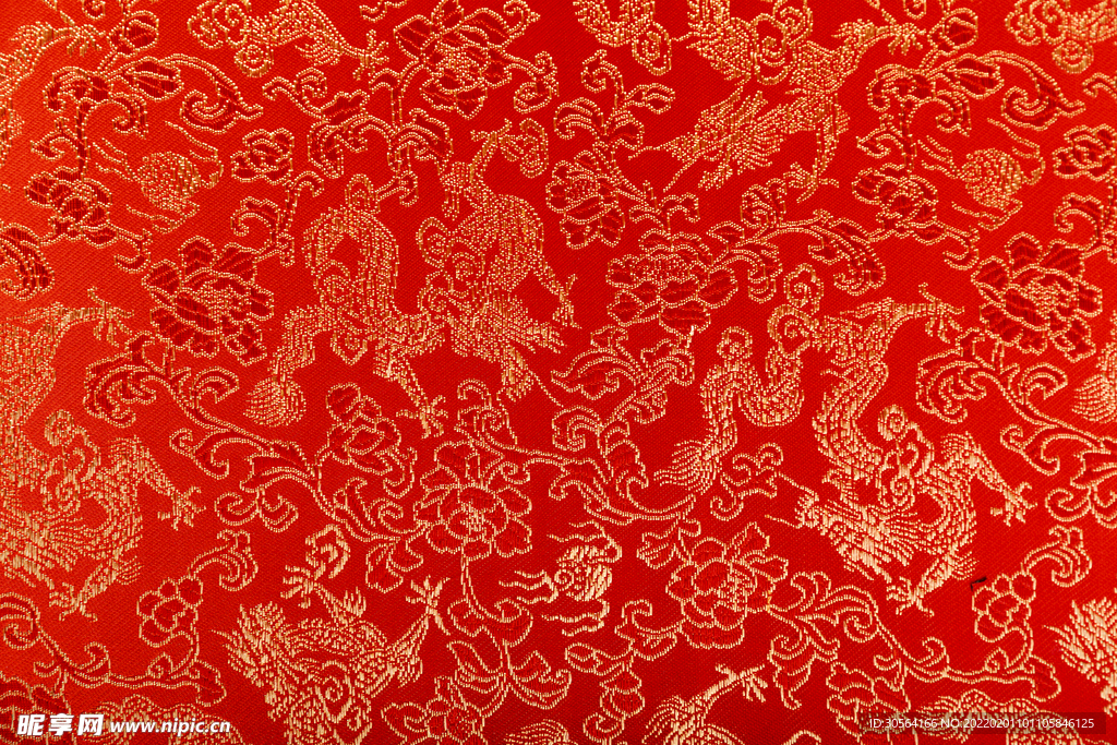 中式复古刺绣龙纹背景素材