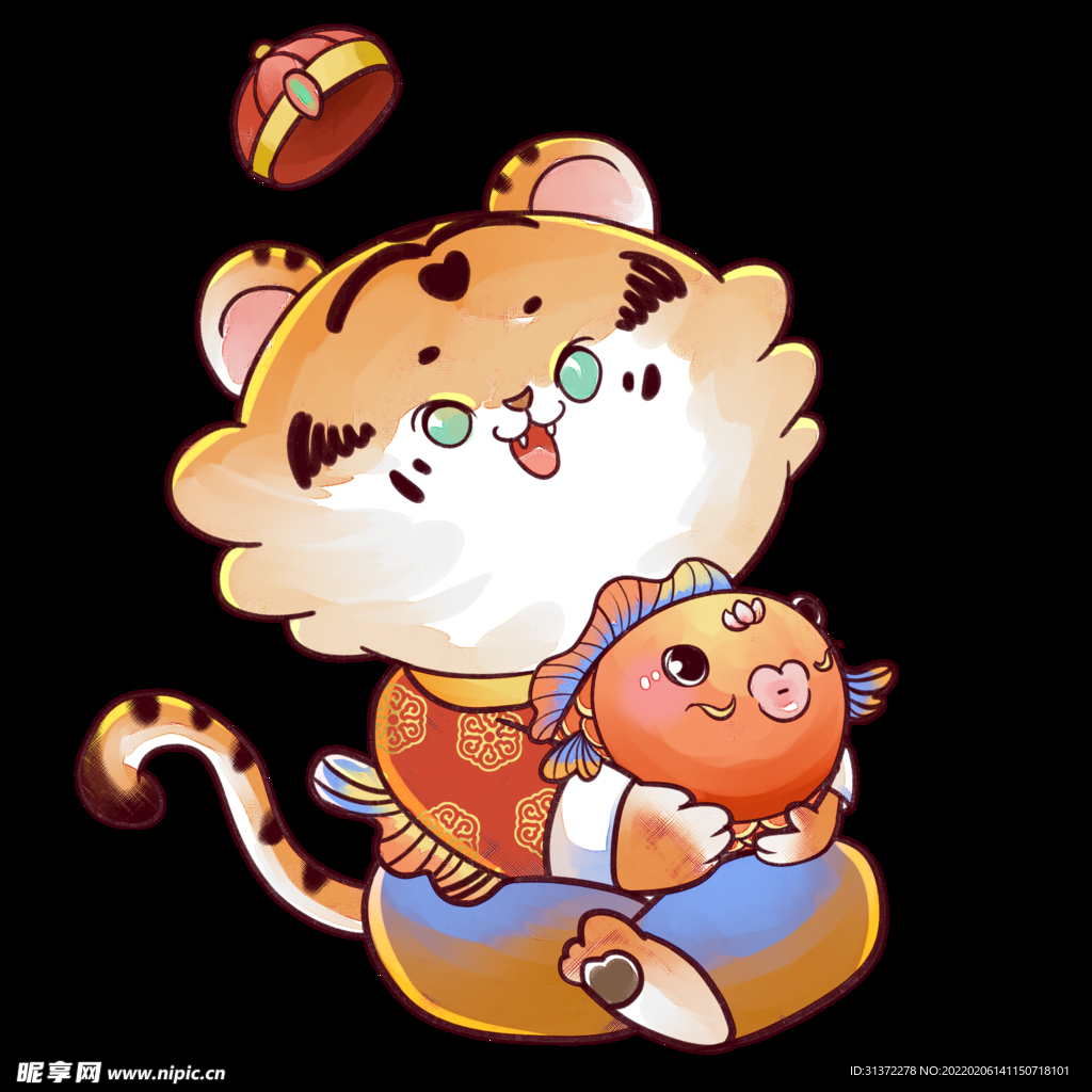 虎年国潮插画图片