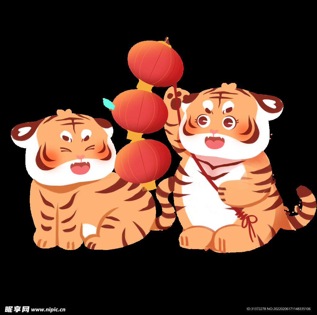   虎年国潮插画图片