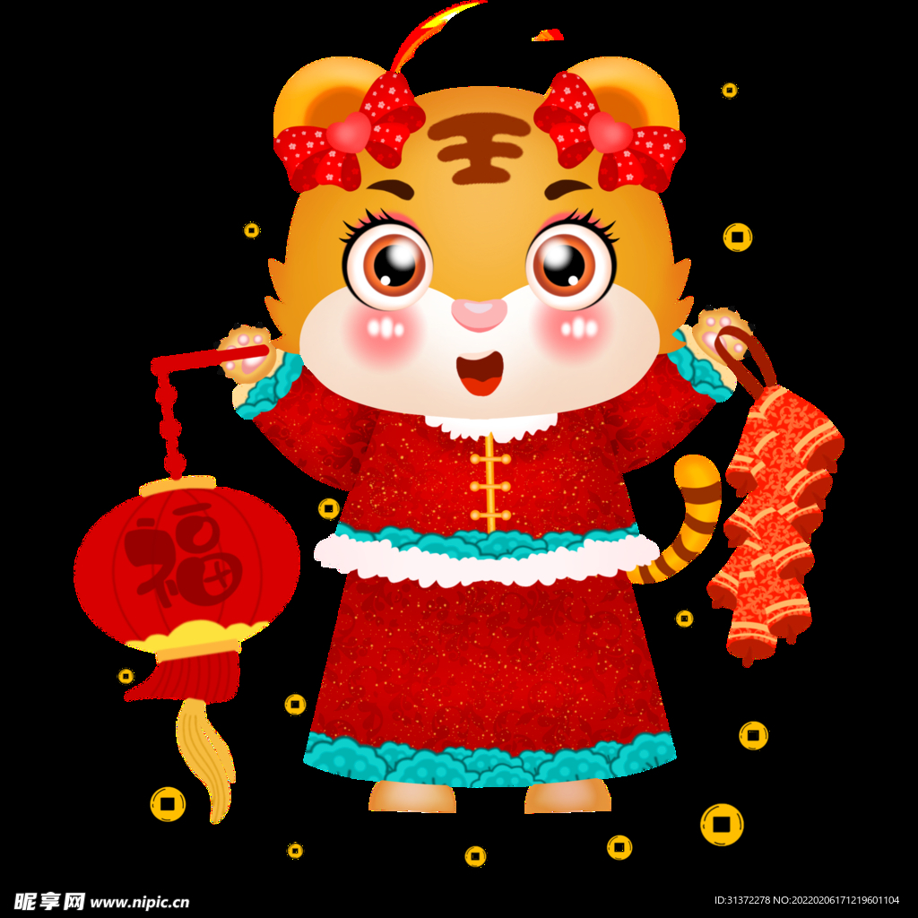   虎年国潮插画图片