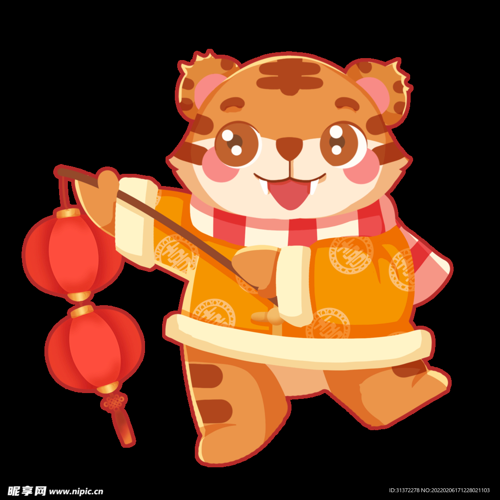  虎年国潮插画图片